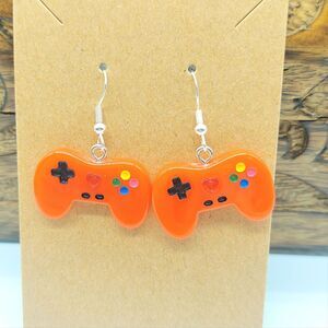 3D Video Game Controller Earrings Fun Gamer Gift red